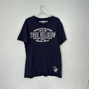 True Religion “Original Buddha Brand Tee” – Navy Blue Graphic T-Shirt Men’s M/L